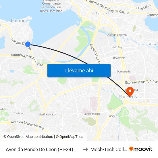 Avenida Ponce De Leon (Pr-24) Antes Calle Santa Rosa De Lima to Mech-Tech College Rio Piedras map