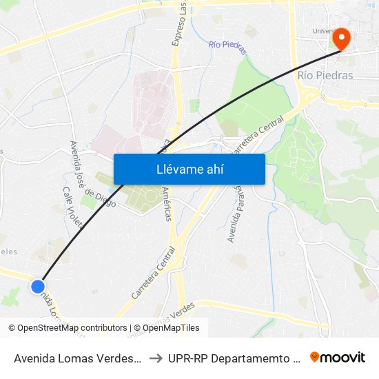 Avenida Lomas Verdes (Pr-177) Antes Calle Sauco to UPR-RP Departamemto De Mùsica Edif. Agustin Stahl map