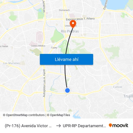 (Pr-176) Avenida Victor M. Labiosa Esquina Calle Pio Baroja to UPR-RP Departamemto De Mùsica Edif. Agustin Stahl map