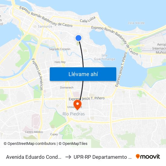 Avenida Eduardo Conde Antes Calle Buena Ventura to UPR-RP Departamemto De Mùsica Edif. Agustin Stahl map