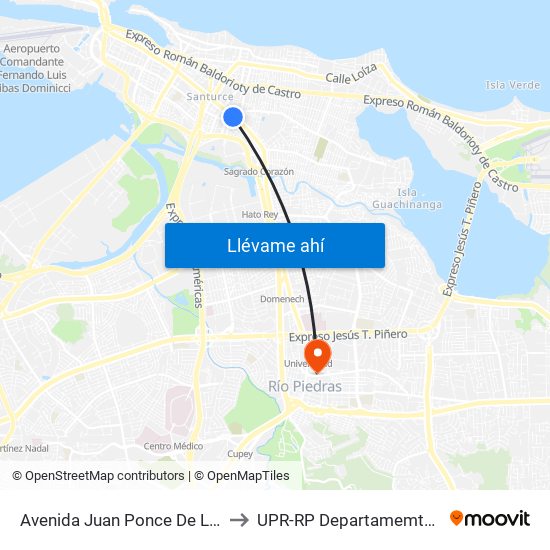 Avenida Juan Ponce De Leon Esquina Avenida Fidalgo Diaz to UPR-RP Departamemto De Mùsica Edif. Agustin Stahl map