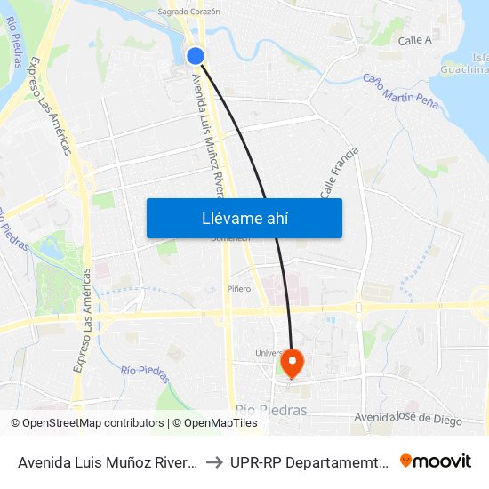 Avenida Luis Muñoz Rivera Despues Calle Nemecio Canales to UPR-RP Departamemto De Mùsica Edif. Agustin Stahl map