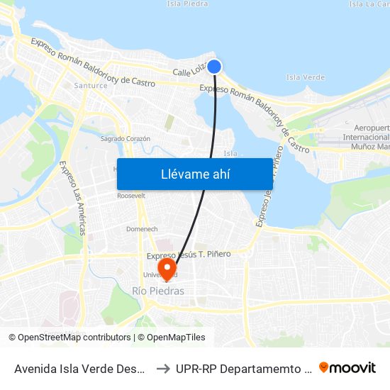 Avenida Isla Verde Despues Lado Opuesto Calle Inga to UPR-RP Departamemto De Mùsica Edif. Agustin Stahl map