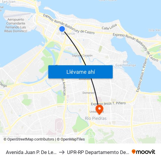 Avenida Juan P. De León Antes Calle Deffaut to UPR-RP Departamemto De Mùsica Edif. Agustin Stahl map