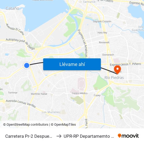 Carretera Pr-2 Despues Lado Opuesto Calle Millan to UPR-RP Departamemto De Mùsica Edif. Agustin Stahl map