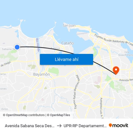 Avenida Sabana Seca Después De Los Apart. Mansión Del Mar to UPR-RP Departamemto De Mùsica Edif. Agustin Stahl map