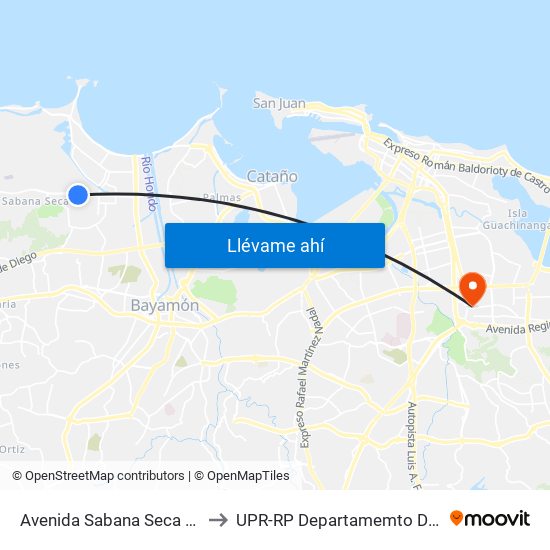 Avenida Sabana Seca Antes Calle Dr. Villalobos to UPR-RP Departamemto De Mùsica Edif. Agustin Stahl map
