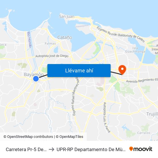 Carretera Pr-5 Despues Calle B to UPR-RP Departamemto De Mùsica Edif. Agustin Stahl map