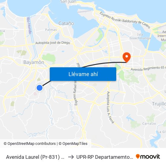 Avenida Laurel (Pr-831) Antes Avenida  Javier A. Mendez to UPR-RP Departamemto De Mùsica Edif. Agustin Stahl map