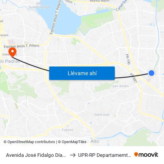 Avenida José Fidalgo Díaz Despues Lado Opuesto Vía Leticia to UPR-RP Departamemto De Mùsica Edif. Agustin Stahl map