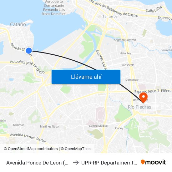 Avenida Ponce De Leon (Pr-24) Antes Calle Rodrigo De Trina to UPR-RP Departamemto De Mùsica Edif. Agustin Stahl map