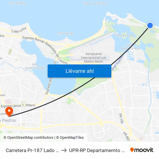 Carretera Pr-187 Lado Opuesto Kioskos Nuevos to UPR-RP Departamemto De Mùsica Edif. Agustin Stahl map