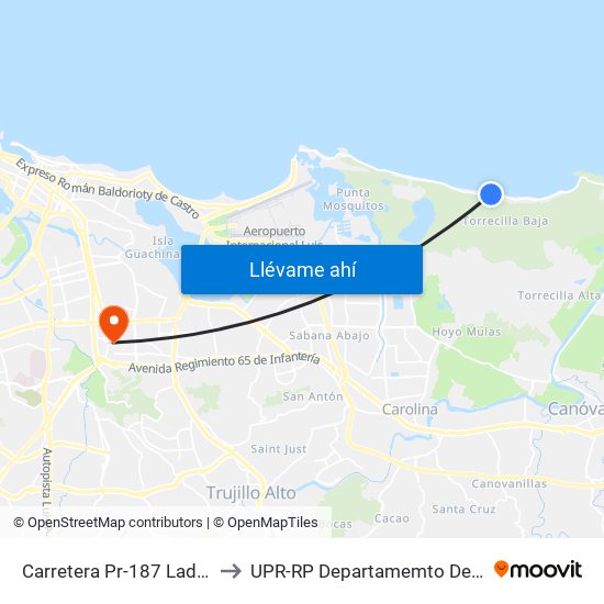 Carretera Pr-187 Lado Opuesto Residencia to UPR-RP Departamemto De Mùsica Edif. Agustin Stahl map