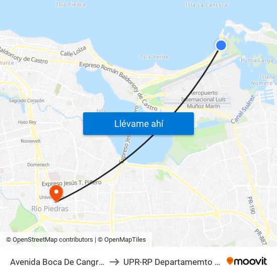 Avenida Boca De Cangrejo (Pr-187) Despues Cesco to UPR-RP Departamemto De Mùsica Edif. Agustin Stahl map