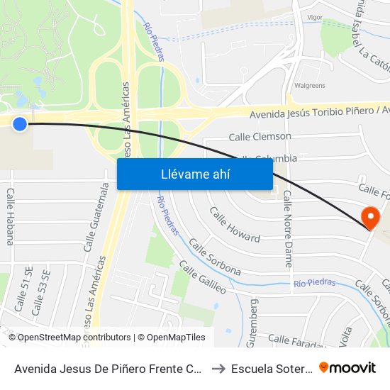 Avenida Jesus De Piñero Frente Condominio Las América to Escuela Sotero Figueroa map