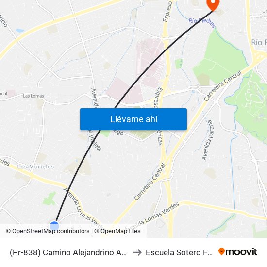 (Pr-838) Camino Alejandrino Antes Calle A to Escuela Sotero Figueroa map