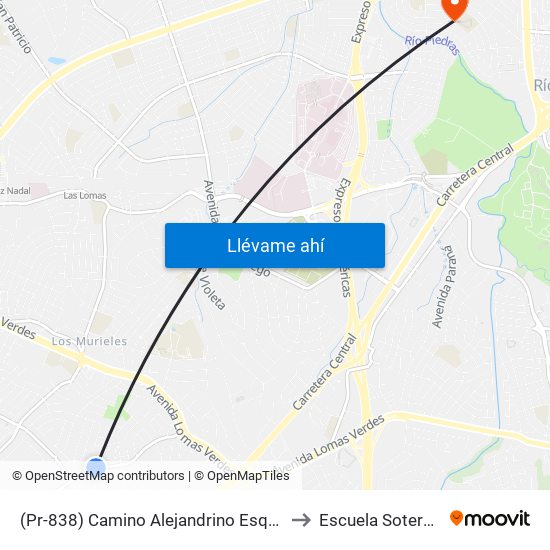 (Pr-838) Camino Alejandrino Esquina Calle San Jose to Escuela Sotero Figueroa map