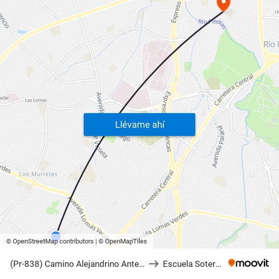 (Pr-838) Camino Alejandrino Antes Calle Maria Teresa to Escuela Sotero Figueroa map
