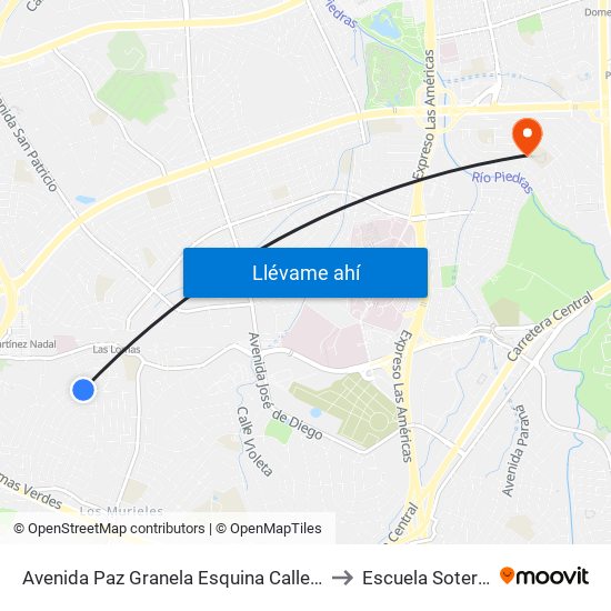 Avenida Paz Granela Esquina Calle Sandalio Enrique León to Escuela Sotero Figueroa map