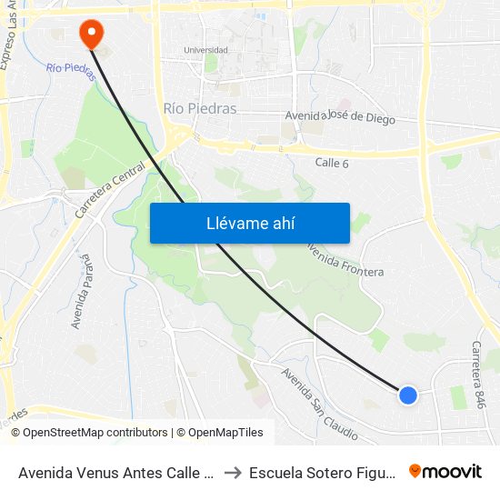 Avenida Venus Antes Calle Picis to Escuela Sotero Figueroa map