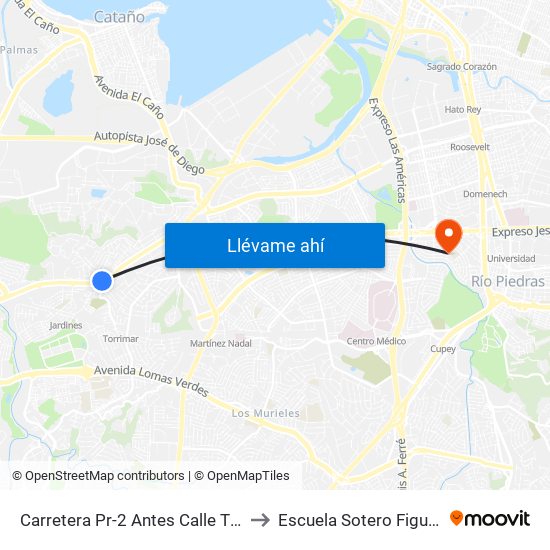 Carretera Pr-2 Antes Calle Tintillo to Escuela Sotero Figueroa map