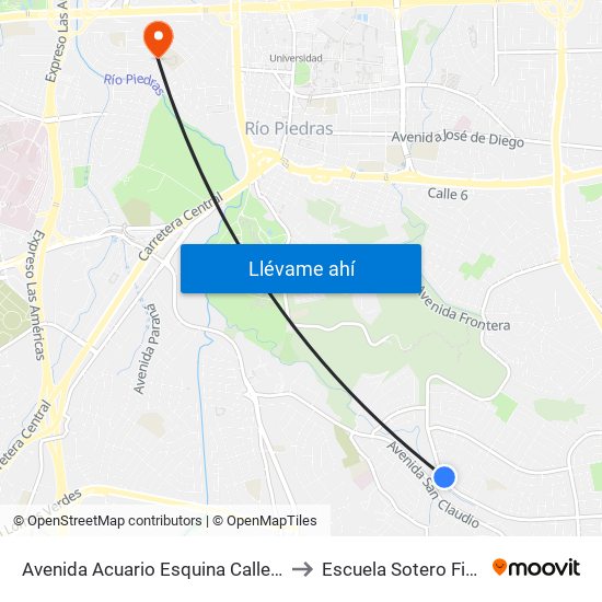 Avenida Acuario Esquina Calle Gemenis to Escuela Sotero Figueroa map