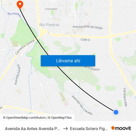Avenida Aa Antes Avenida Periferal to Escuela Sotero Figueroa map