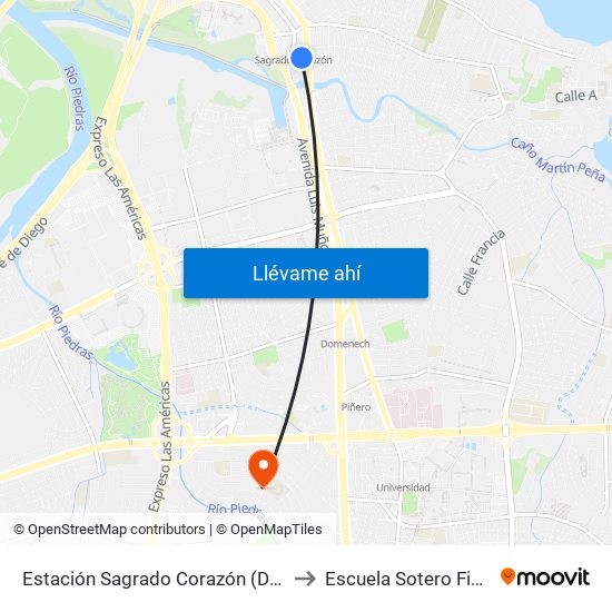 Estación Sagrado Corazón (Descenso) to Escuela Sotero Figueroa map