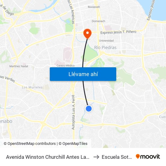 Avenida Winston Churchill Antes Lado Opuesto Calle José Zorrilla to Escuela Sotero Figueroa map