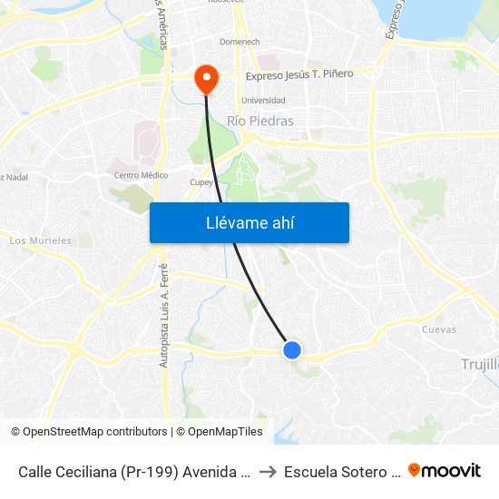 Calle Ceciliana (Pr-199) Avenida Felisa R. Gautier to Escuela Sotero Figueroa map
