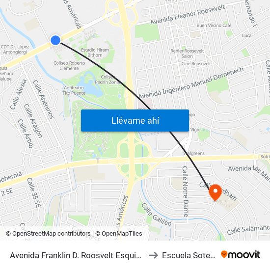 Avenida Franklin D. Roosvelt Esquina Calle Nemesio Canales to Escuela Sotero Figueroa map