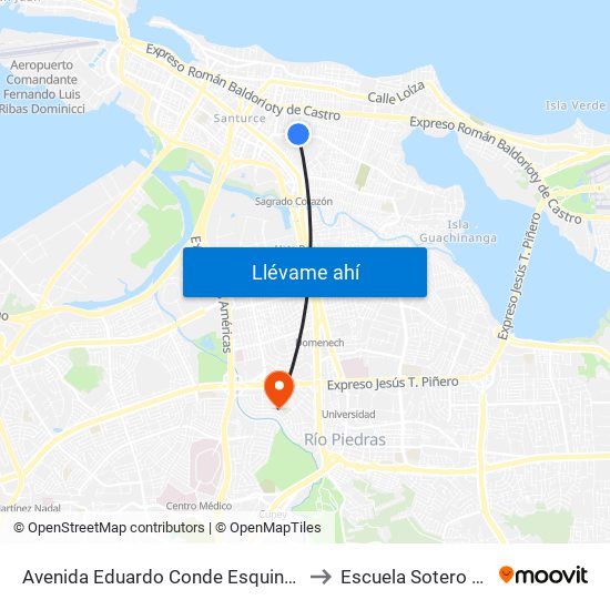 Avenida Eduardo Conde Esquina Calle Isabela to Escuela Sotero Figueroa map