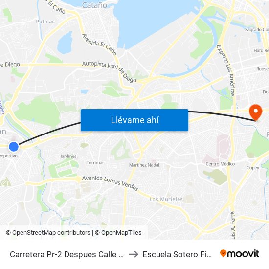 Carretera Pr-2 Despues Calle Martinez to Escuela Sotero Figueroa map
