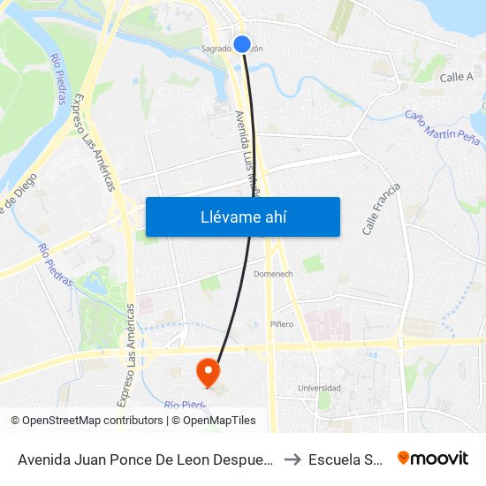 Avenida Juan Ponce De Leon Despues Lado Opuesto Avenida Haydee Rexach to Escuela Sotero Figueroa map