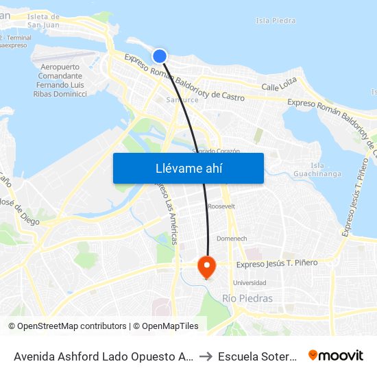 Avenida Ashford Lado Opuesto Avenida Magdalena to Escuela Sotero Figueroa map