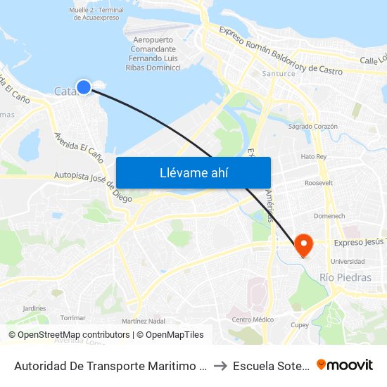 Autoridad De Transporte Maritimo En Cataño (Terminal Atm) to Escuela Sotero Figueroa map