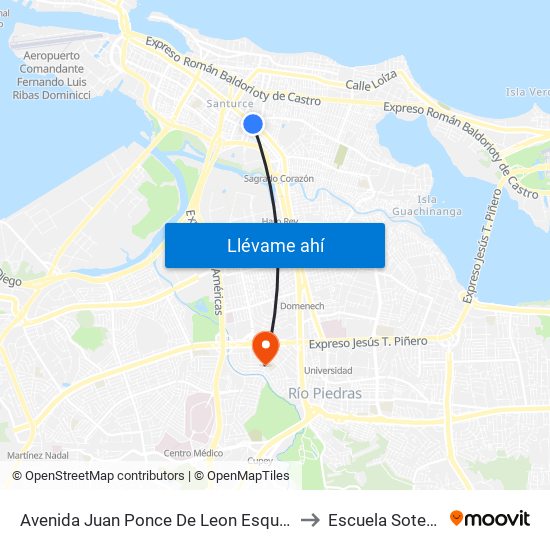 Avenida Juan Ponce De Leon Esquina Avenida Fidalgo Diaz to Escuela Sotero Figueroa map