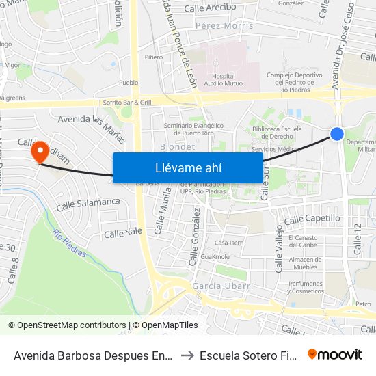 Avenida Barbosa Despues Entrada Upr to Escuela Sotero Figueroa map