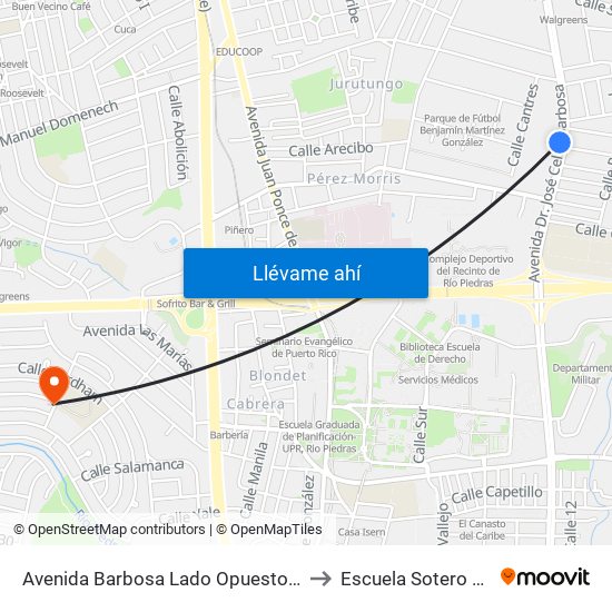Avenida Barbosa Lado Opuesto Calle Gerona to Escuela Sotero Figueroa map