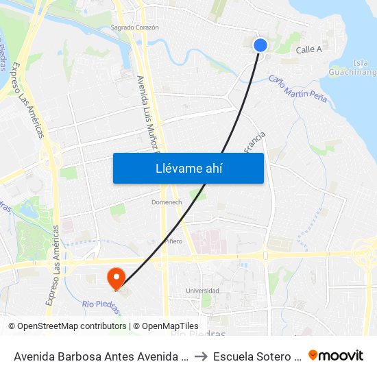 Avenida Barbosa Antes Avenida Haydee Rexach to Escuela Sotero Figueroa map