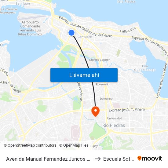 Avenida Manuel Fernandez Juncos Antes Avenida Roberto H. Tood to Escuela Sotero Figueroa map