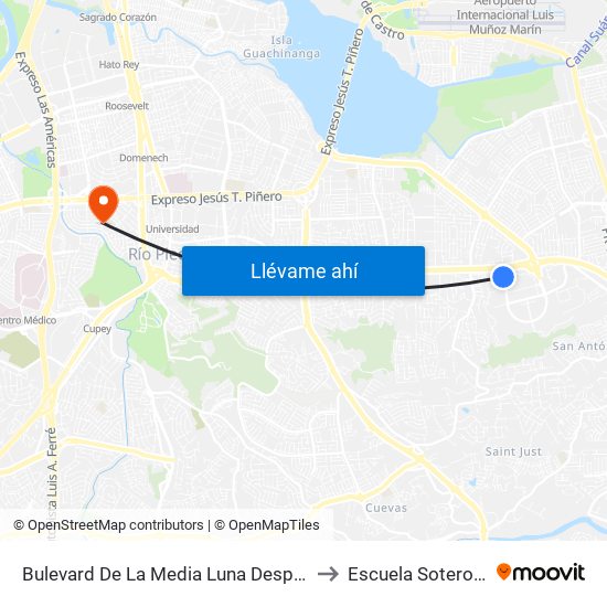 Bulevard De La Media Luna Despues Avenida 65th to Escuela Sotero Figueroa map