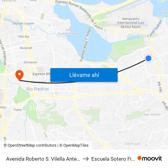 Avenida Roberto S. Vilella Antes Calle 246 to Escuela Sotero Figueroa map