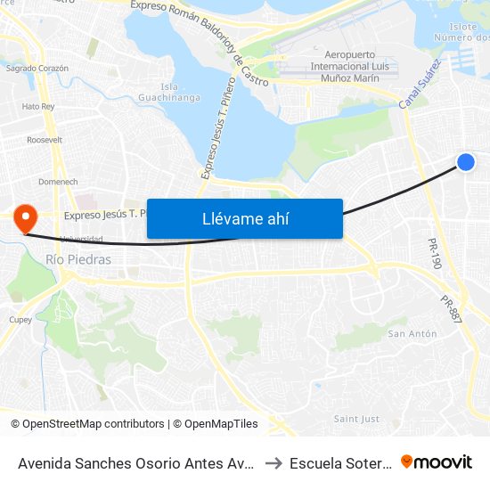 Avenida Sanches Osorio Antes Avenida Roberto S. Vilella to Escuela Sotero Figueroa map