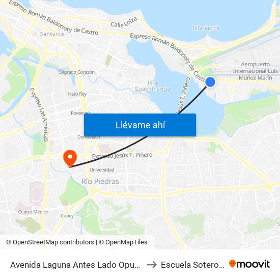 Avenida Laguna Antes Lado Opuesto Calle Acuario to Escuela Sotero Figueroa map