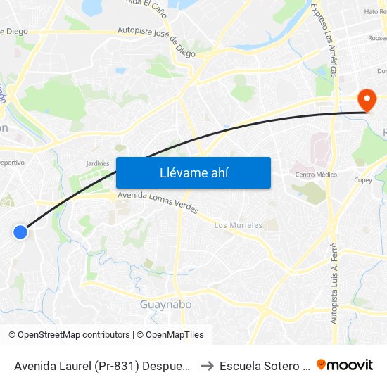 Avenida Laurel (Pr-831) Despues Calle Bellisima to Escuela Sotero Figueroa map