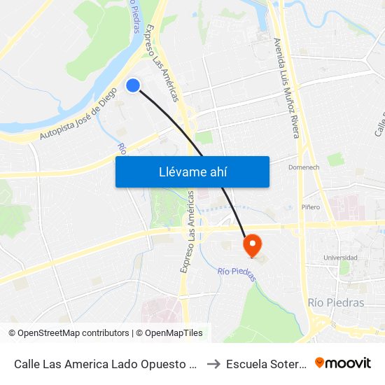 Calle Las America Lado Opuesto Supermercado Econo to Escuela Sotero Figueroa map