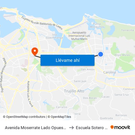 Avenida Moserrate Lado Opuesto La Ferreteria to Escuela Sotero Figueroa map