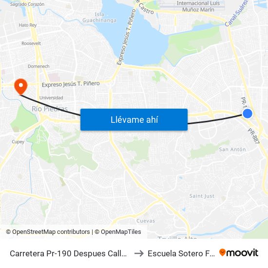 Carretera Pr-190 Despues Calle Belén Ayala to Escuela Sotero Figueroa map