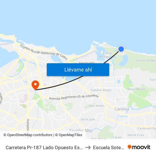 Carretera Pr-187 Lado Opuesto Escuela Emiliano Figueroa to Escuela Sotero Figueroa map